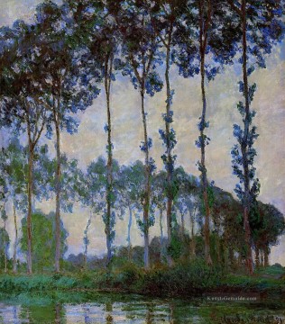  Fluss Kunst - Pappeln am Ufer des Flusses Epte an der Dämmerung Claude Monet